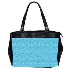 Retro Blue Pattern Oversize Office Handbag (2 Sides) by snowwhitegirl