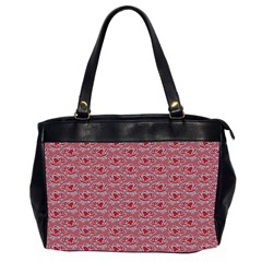 Retro Red Pattern Oversize Office Handbag (2 Sides)