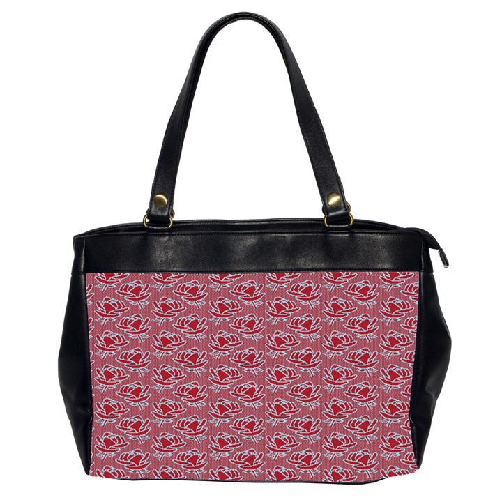 Retro Red Pattern Oversize Office Handbag (2 Sides)