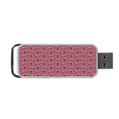 Retro Red Pattern Portable Usb Flash (one Side)
