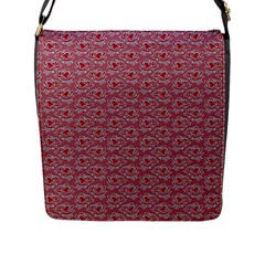 Retro Red Pattern Flap Closure Messenger Bag (l) by snowwhitegirl