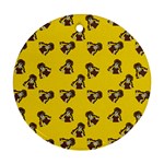 Girl With Popsicle Yello Round Ornament (Two Sides) Front