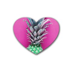 Green Pineapple Rubber Coaster (heart) 