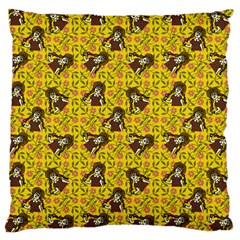 Girl With Popsicle Yellow Floral Large Cushion Case (one Side)