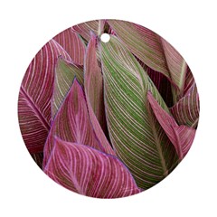 Pink Leaves Ornament (round)