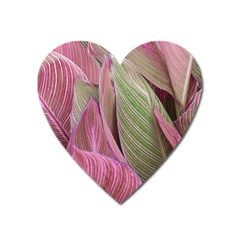 Pink Leaves Heart Magnet