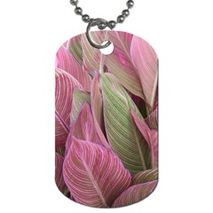Pink Leaves Dog Tag (two Sides) by snowwhitegirl