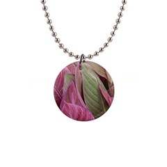 Pink Leaves Button Necklaces by snowwhitegirl