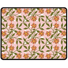 Pink Dot Floral Double Sided Fleece Blanket (medium) 