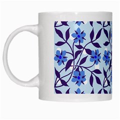 Blue Dot Floral White Mugs by snowwhitegirl