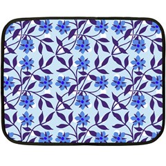 Blue Dot Floral Double Sided Fleece Blanket (mini)  by snowwhitegirl