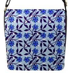 Blue Dot Floral Flap Closure Messenger Bag (s) by snowwhitegirl