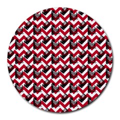 Vintage Camera Chevron Round Mousepads