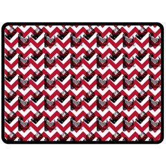 Vintage Camera Chevron Double Sided Fleece Blanket (large) 