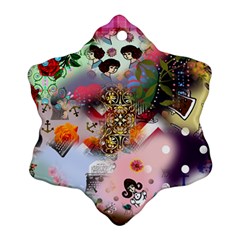 Pattern Patchwork Snowflake Ornament (two Sides)