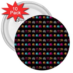 Eighties Bugs 3  Buttons (10 Pack) 