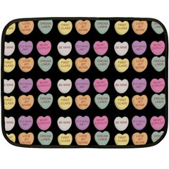 Valentine Hearts Black Fleece Blanket (mini)