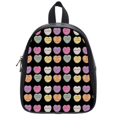 Valentine Hearts Black School Bag (small) by snowwhitegirl