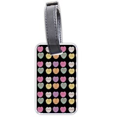 Valentine Hearts Black Luggage Tags (one Side) 