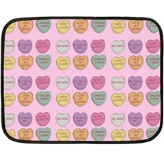 Valentine Hearts Pink Fleece Blanket (mini)