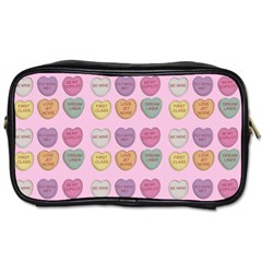 Valentine Hearts Pink Toiletries Bag (one Side) by snowwhitegirl