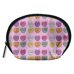 Valentine Hearts Pink Accessory Pouch (medium) by snowwhitegirl