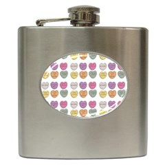 Valentine Hearts White Hip Flask (6 Oz)