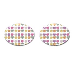 Valentine Hearts White Cufflinks (oval)