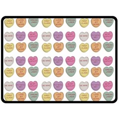 Valentine Hearts White Double Sided Fleece Blanket (large) 