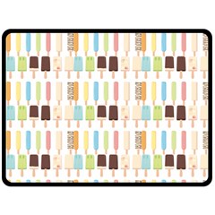 Candy Popsicles White Fleece Blanket (Large) 