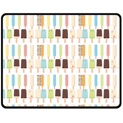 Candy Popsicles White Fleece Blanket (Medium) 