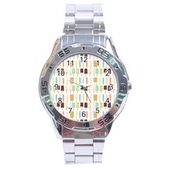 Candy Popsicles White Stainless Steel Analogue Watch