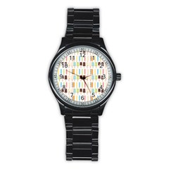 Candy Popsicles White Stainless Steel Round Watch