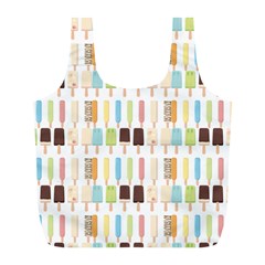 Candy Popsicles White Full Print Recycle Bag (L)