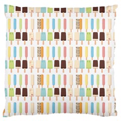 Candy Popsicles White Large Flano Cushion Case (Two Sides)