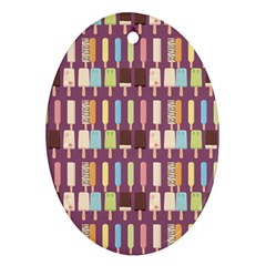 Candy Popsicles Purple Oval Ornament (two Sides)