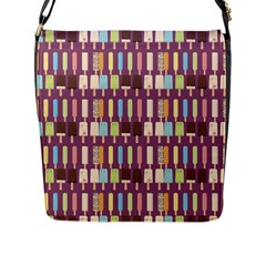 Candy Popsicles Purple Flap Closure Messenger Bag (l)