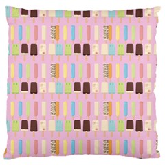 Candy Popsicles Pink Large Flano Cushion Case (two Sides)