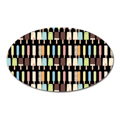 Candy Popsicles Black Oval Magnet