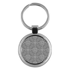 Geometric Stylized Floral Pattern Key Chains (round)  by dflcprints