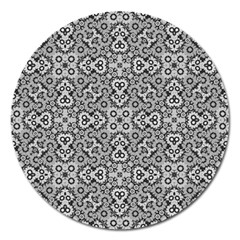 Geometric Stylized Floral Pattern Magnet 5  (round) by dflcprints