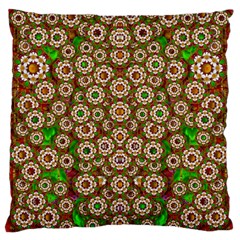 Flower Wreaths And Ornate Sweet Fauna Large Cushion Case (two Sides) by pepitasart