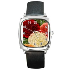 Flowers 1776584 1920 Square Metal Watch by vintage2030