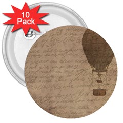 Letter Balloon 3  Buttons (10 pack) 