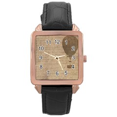 Letter Balloon Rose Gold Leather Watch 