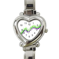 Wavy Line Design Heart Italian Charm Watch