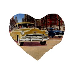 Retro Cars Standard 16  Premium Flano Heart Shape Cushions by vintage2030