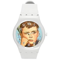 Retro Boy Round Plastic Sport Watch (m) by vintage2030