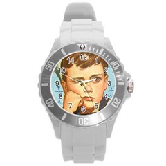 Retro Boy Round Plastic Sport Watch (l) by vintage2030