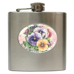 Lowers Pansy Hip Flask (6 Oz) by vintage2030